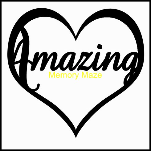Amazing in heart  75 x 75mm packs of 10 Memory Maze